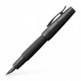  E-Motion Pure Black Fountain Pen, Broad, Anodized Aluminium